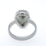 Faceted Prasiolite Teardrop Ring