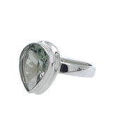 Faceted Prasiolite Teardrop Ring