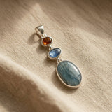 Aqua, Blue, Orange Kyanite Pendant