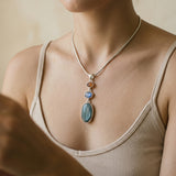 Aqua, Blue, Orange Kyanite Pendant