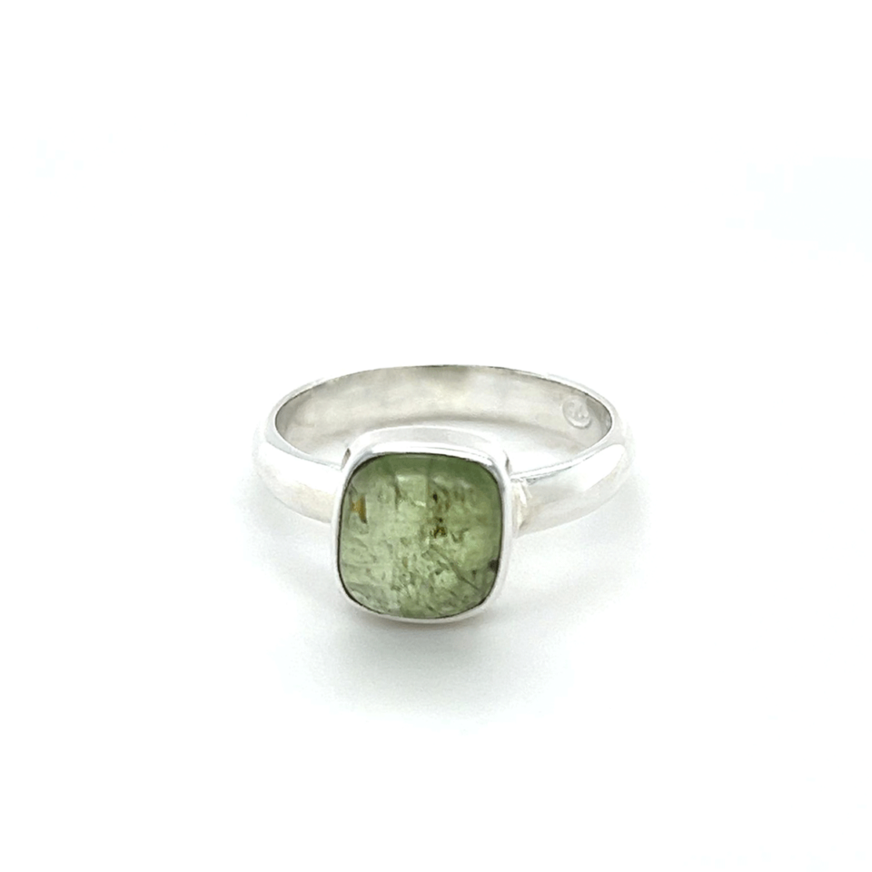 Square Green Kyanite Ring