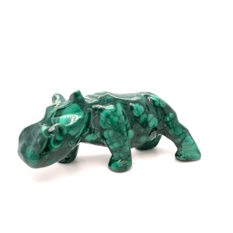 Carved Malachite Hippopotamus