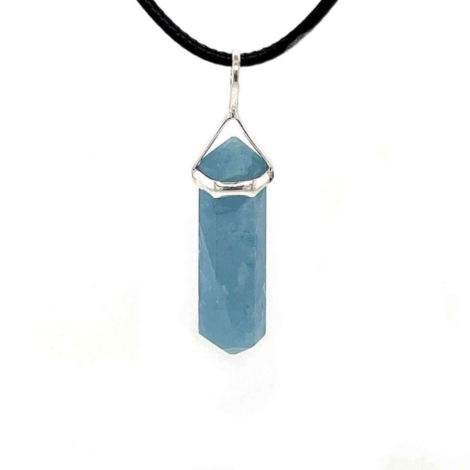 Aquamarine Silver Point Pendant