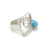 Geometric Silver Larimar Ring