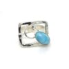 Geometric Silver Larimar Ring