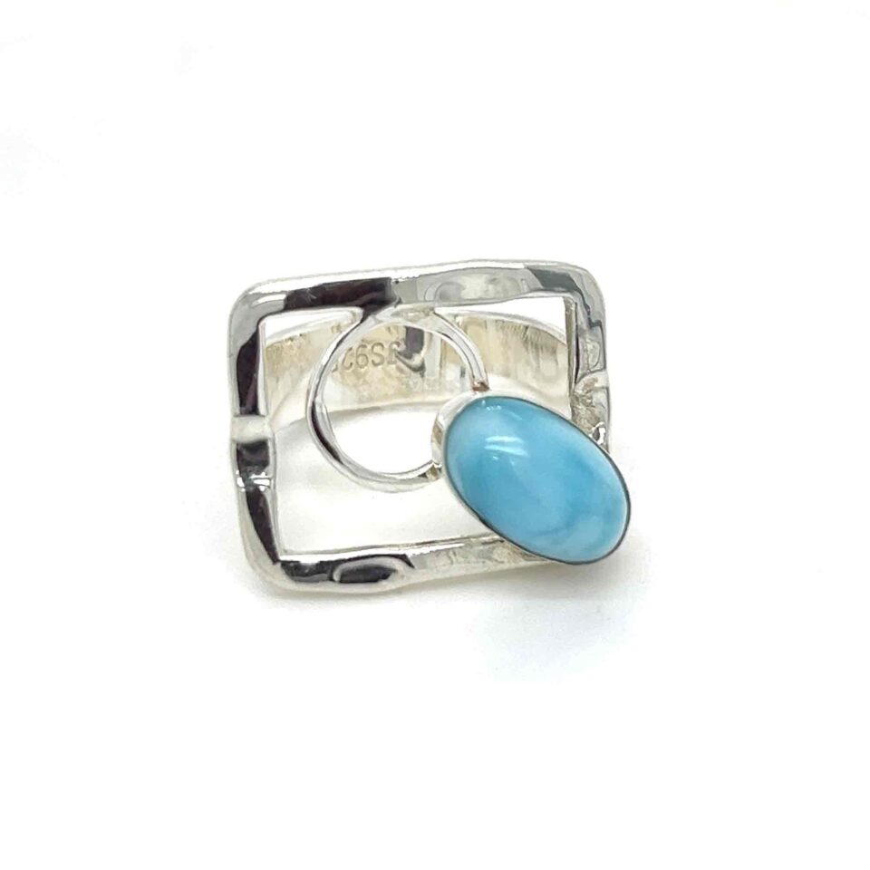 Silver Larimar Ring