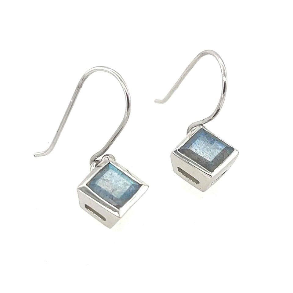 Labradorite Square Earrings