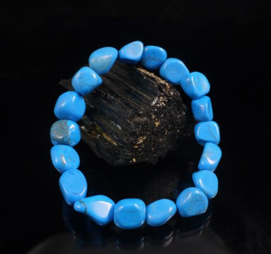 Blue Howlite Bead Bracelet