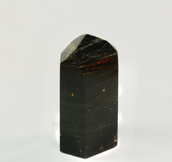 Obsidian Point with Iron Inclusions