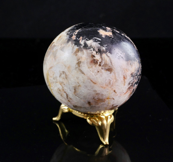 Peach Moonstone Black Tourmaline Sphere