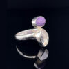 Herkimer Diamond Charoite Ring