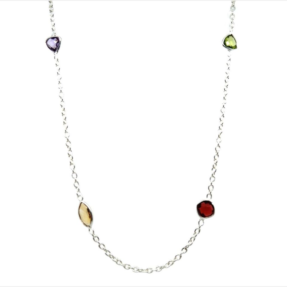 18" Multi Crystal Necklace