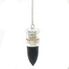 Black Tourmaline Herkimer Diamond Pendulum