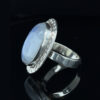 Moonstone Embossed Silver Ring