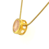 Rose Quartz Circular Gold Pendant