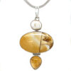 Picture Jasper Citrine Mother of Pearl Necklace