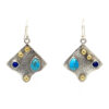 Turquoise Lapis Gold Feature Earrings