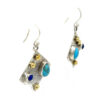 Turquoise Lapis Gold Feature Earrings