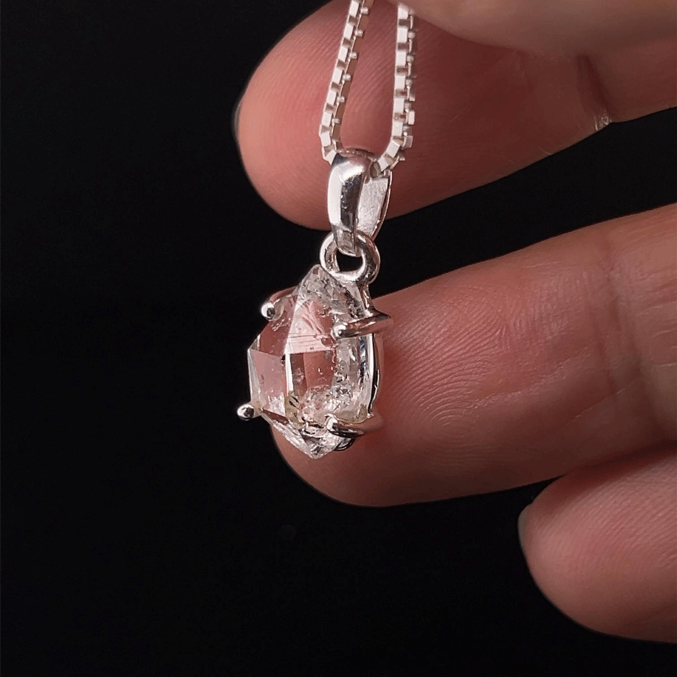 Herkimer Diamond Claw Pendant