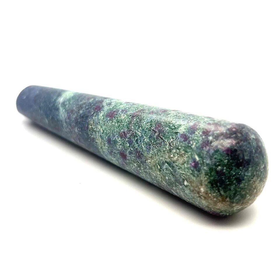 Polished Ruby Fuchsite Kyanite Wand